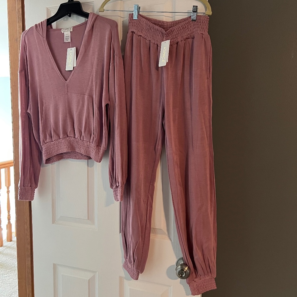 L space sea glass hoodie and jogger set